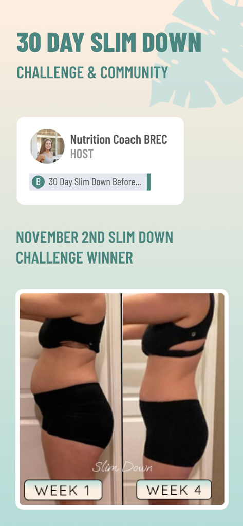 Birth Recovery Center - Before and after postpartum weight loss progress photos from the 30 day slim down challenge