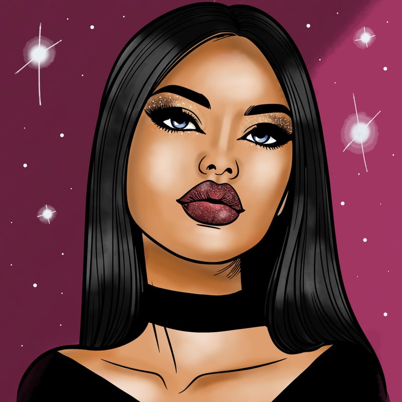 realistic woman with full lips