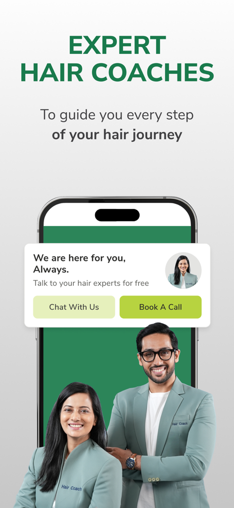 Expert hair coaches and consultation options in the Traya app