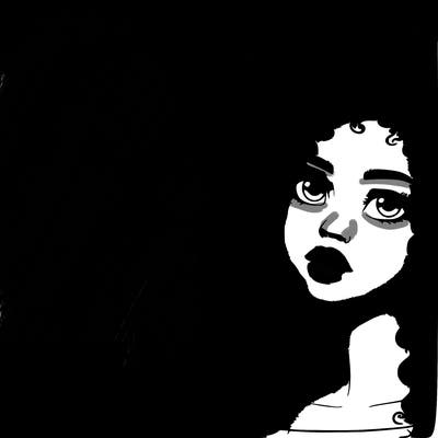 realistic girl with curly hair