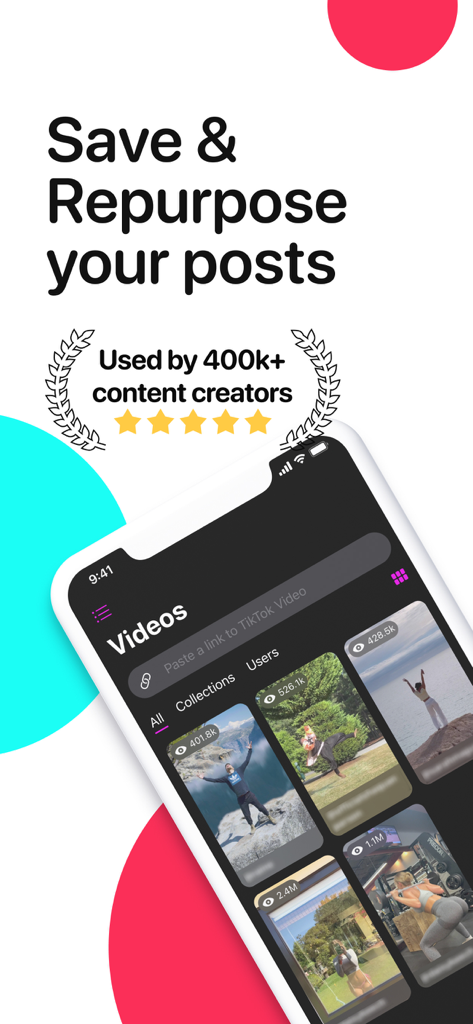 SnapTk Save Video from Links - SnapTk mobile app interface to save and repurpose social media posts for content creators