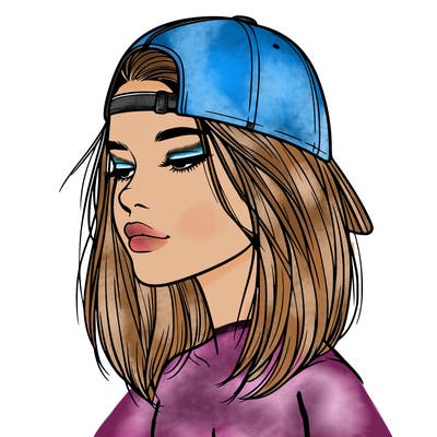 realistic  girl with a backwards hat