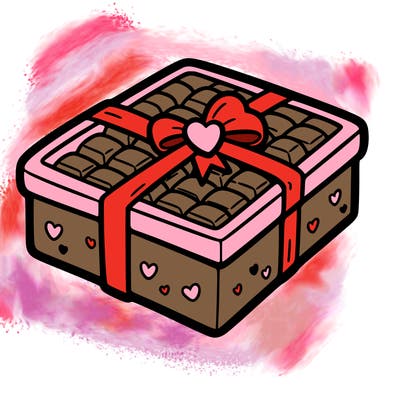 a box of chocolate for valentines day