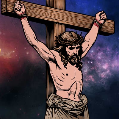 jesus realistic on the cross