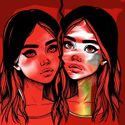 realistic girl split