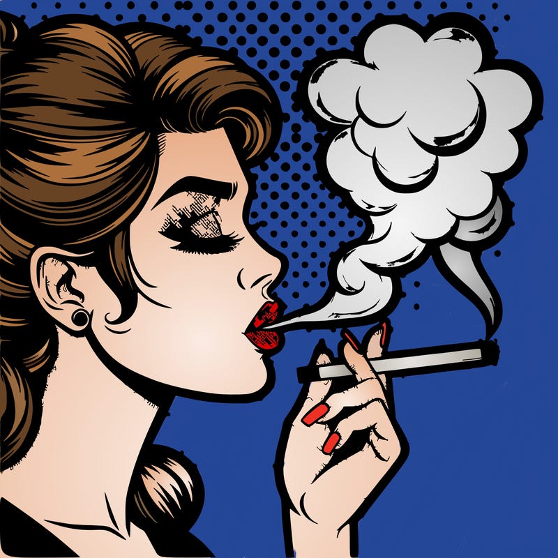pop art girl smoking