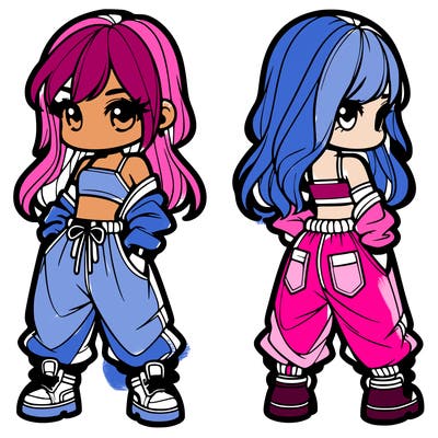 girl in crop top and baggy pants