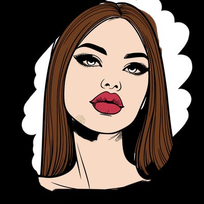 realistic woman with full lips