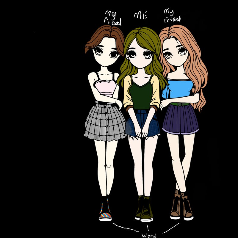 a group of girls realistic