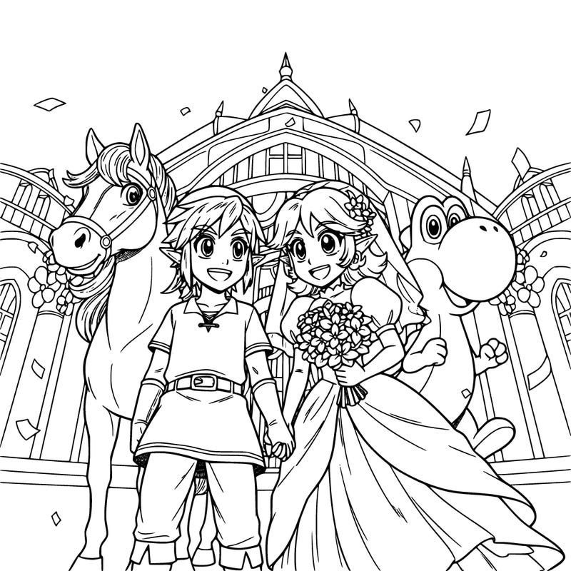 link from the legend of zelda and daisy from super mario getting married