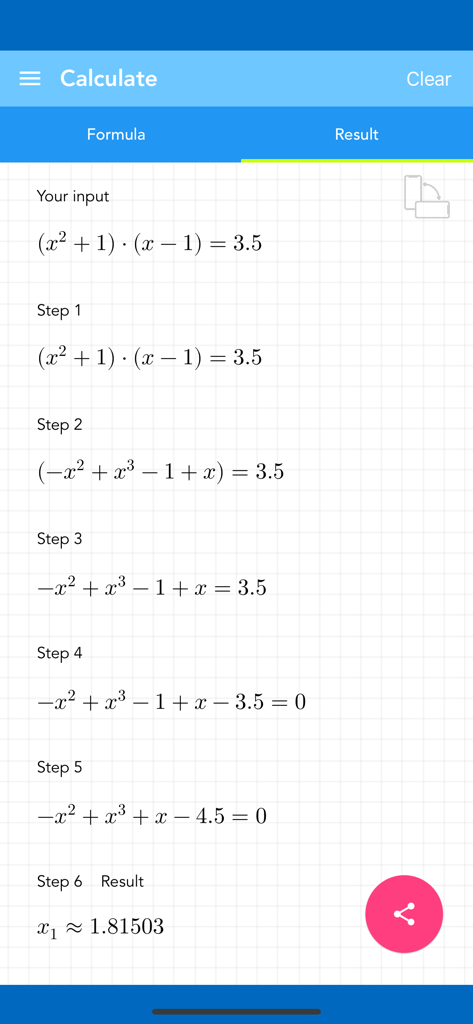 Simplify & Solve Equation - Equazione algebrica risolta passo dopo passo con il risultato finale per x