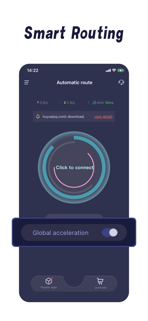 HuYue VPN - Enrutamiento inteligente de HuYue VPN e interfaz de conexión