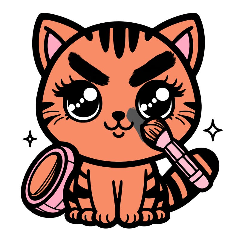 cat with make-up