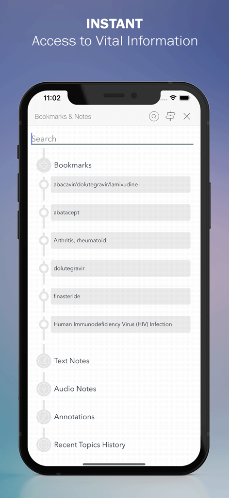 Saunders Nursing Drug Handbook - Saunders Nursing Drug Handbook app interface for managing bookmarks and notes.