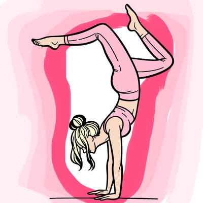 a woman doing a handstand