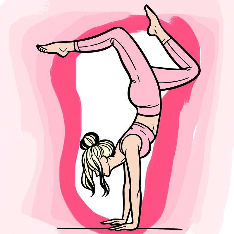 a woman doing a handstand