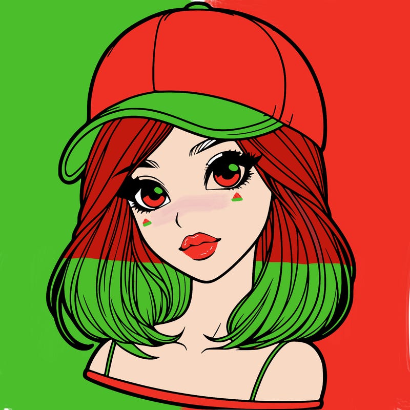 semi realism beautiful girl wearing cap