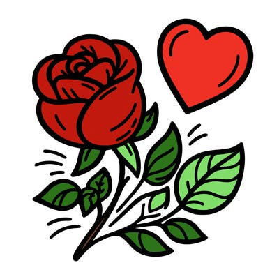 rose and heart