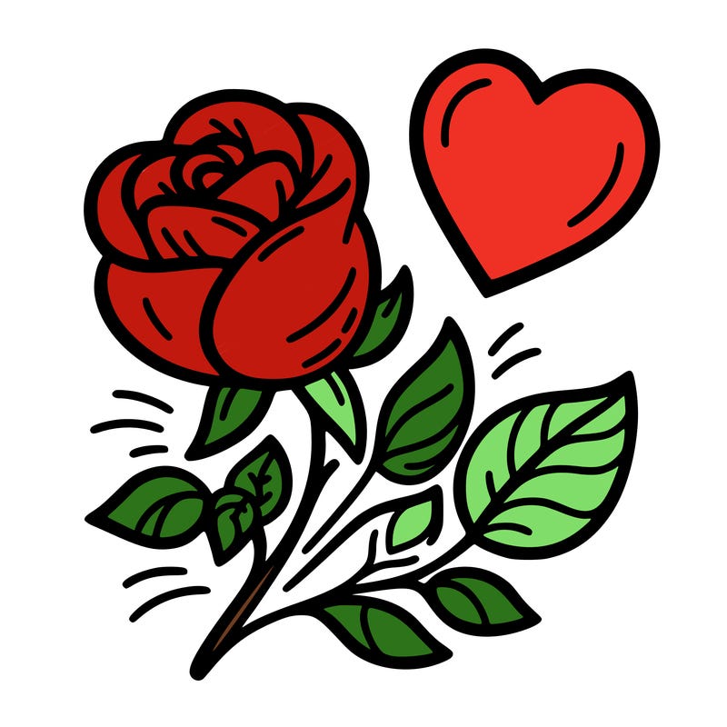 rose and heart