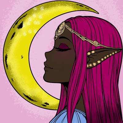a realistic moon elf