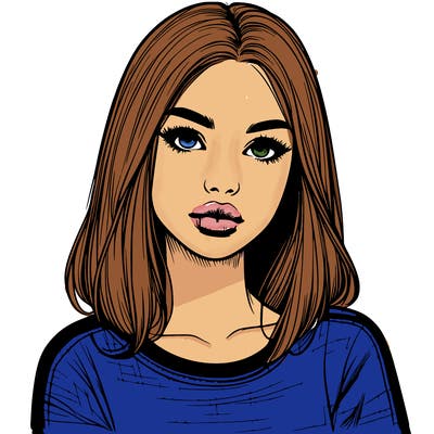realistic teenage girl with lips