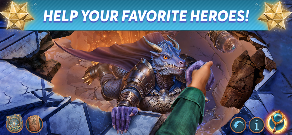 Maze of Realities: Synergy F2P - A first-person view of a player reaching out to help a blue armored dragon character in a fantasy setting.