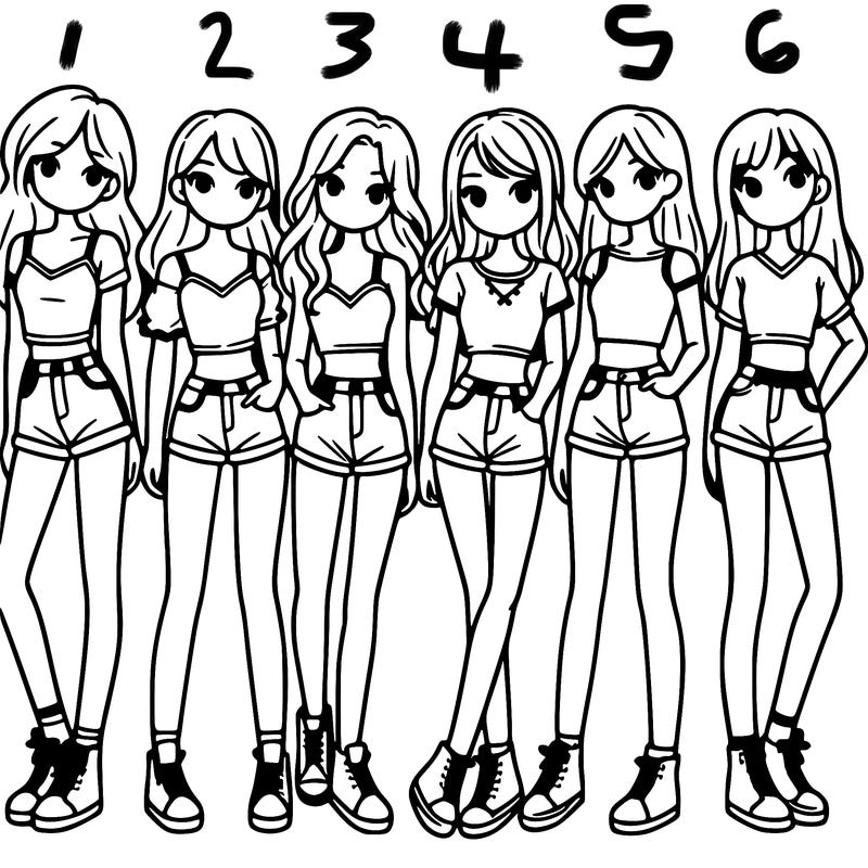 a group of girls wearing crop tops and shorts