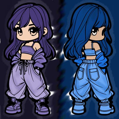 girl in crop top and baggy pants