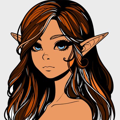 elf girl realistic dark fantasy