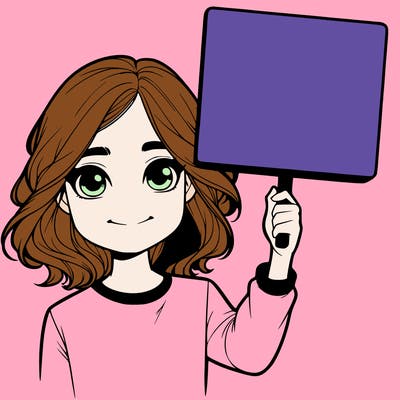 realistic girl holding up a sign