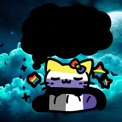 kitty taking a nap dream talking and saying "i'm new, please get me at least 10 likes pls!!"