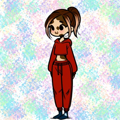 skinny girl in sweatpants