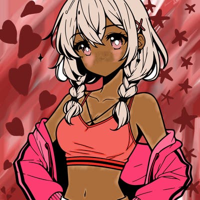 anime girl wearing crop top