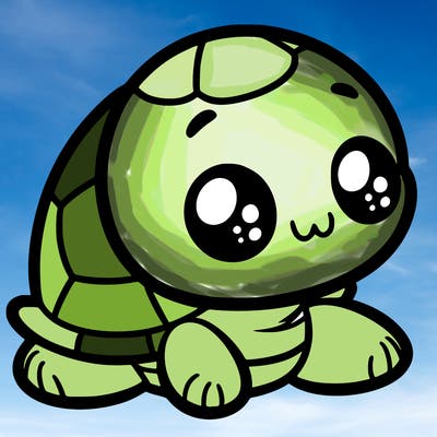 cute little animated turtle