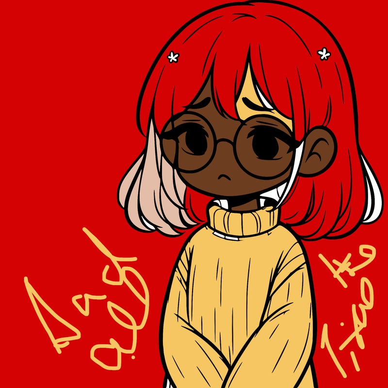 sad girl with glasses in a sweater