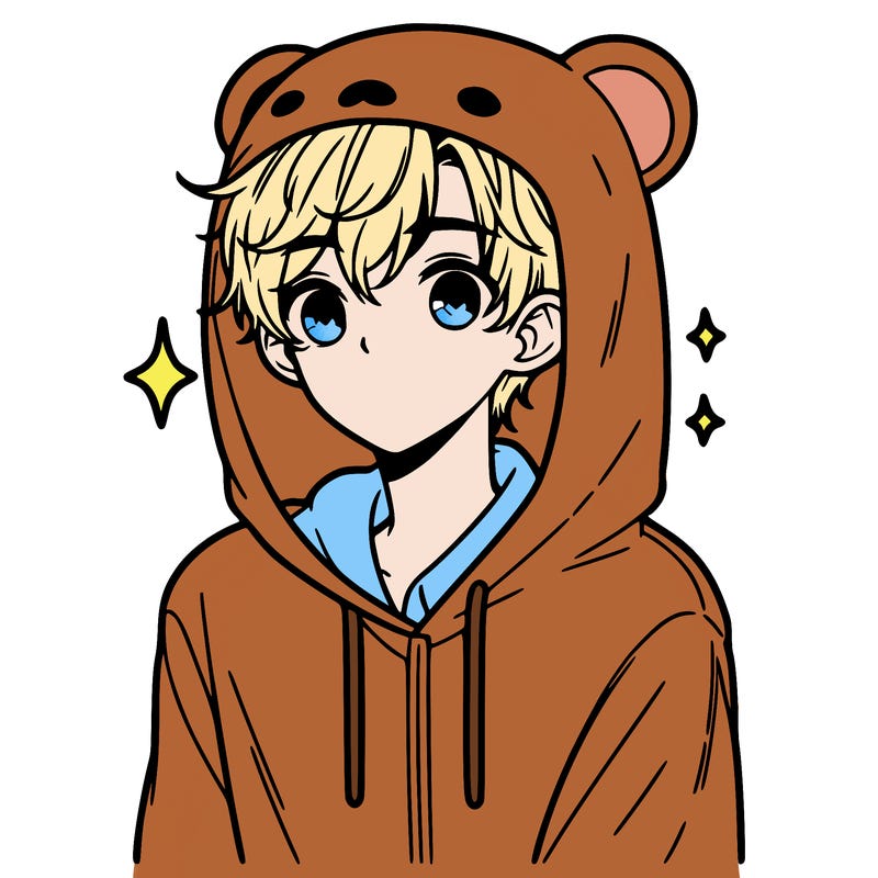 a 17 year old boy in a cute animal hoodie