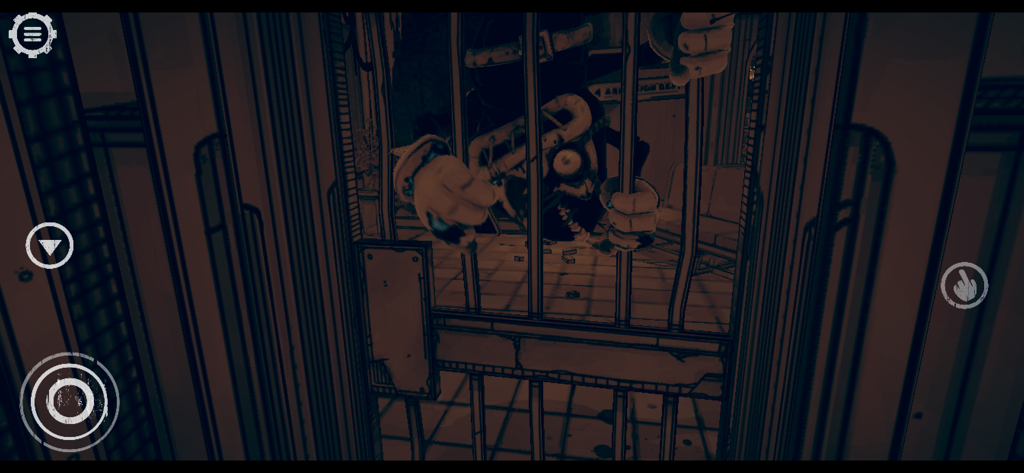 Bendy and the Dark Revivalのサバイバルホラーシーン。バーの後ろにキャラクターがいる