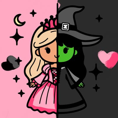 split princess and witch