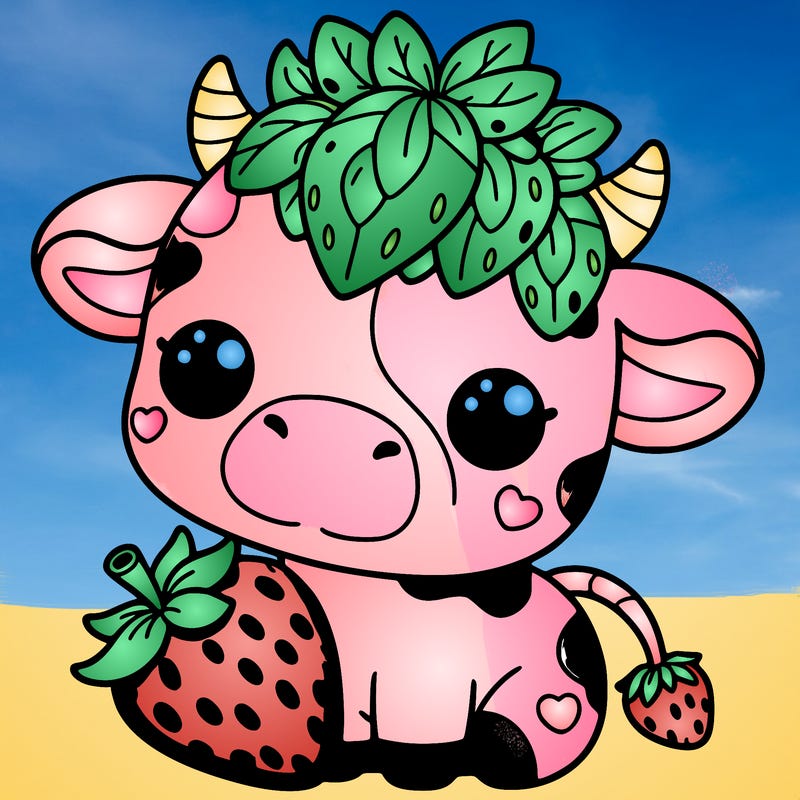 cute strawberry cow