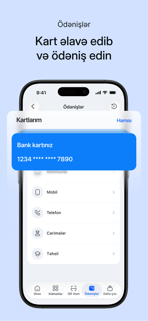 Tela de pagamento digital no aplicativo mygov mostrando um cartão bancário e categorias de serviços governamentais para transações fáceis.