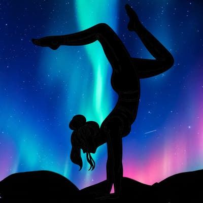 a woman doing a handstand