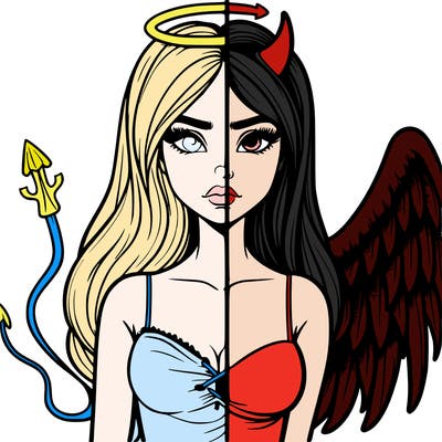 devil vs angel realistic girl
