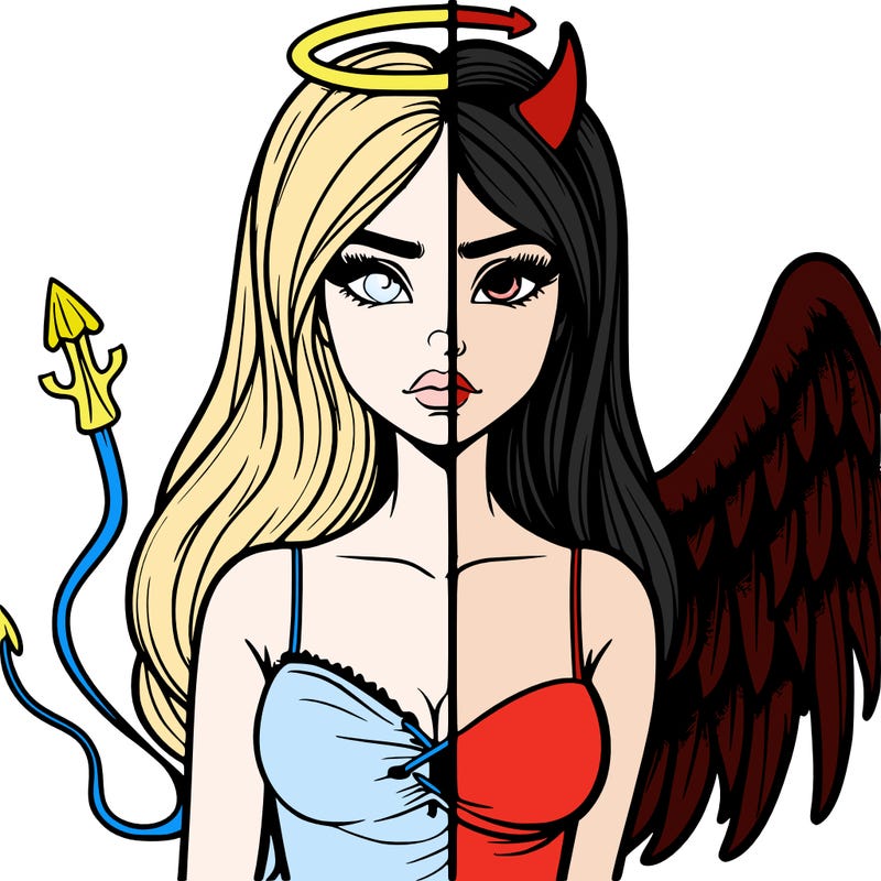devil vs angel realistic girl