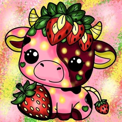 cute strawberry cow