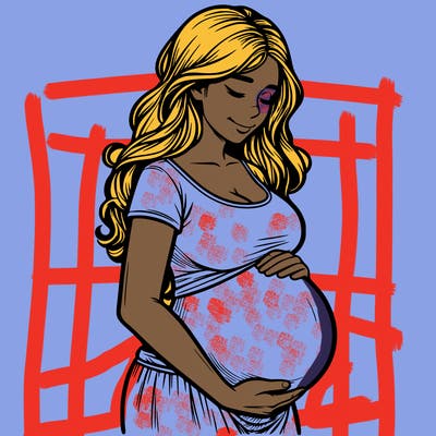 woman heavily pregnant realistic