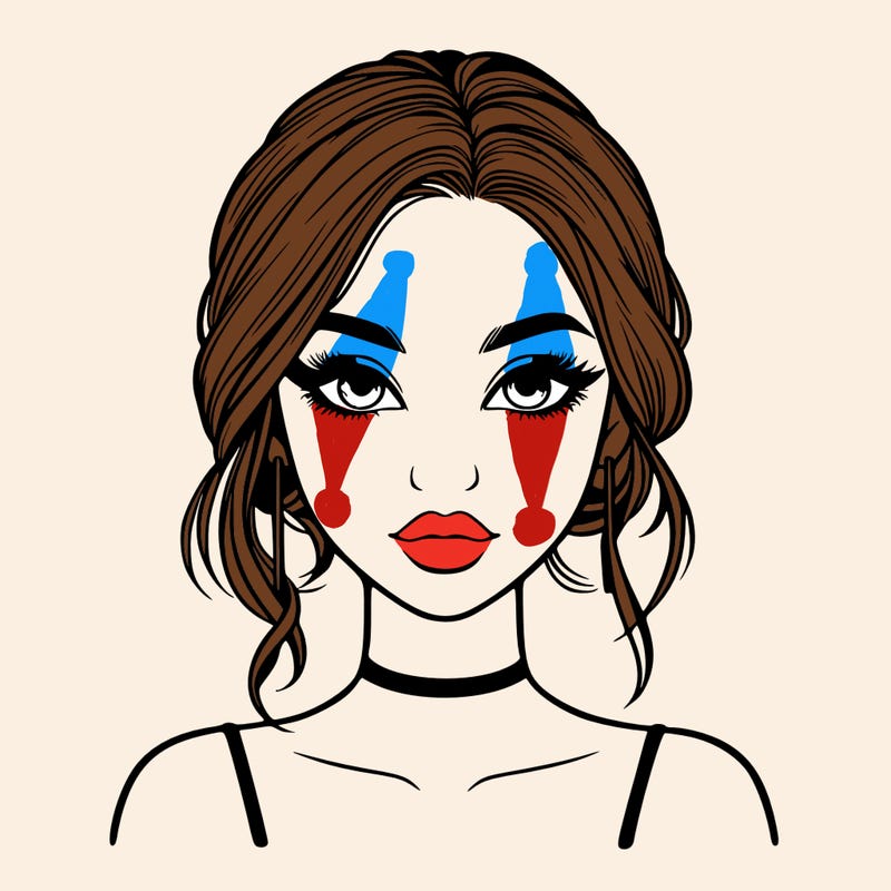 realistic girl with makeup on