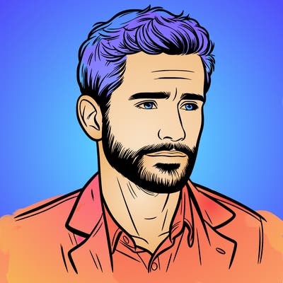 a man with a small beard realistic