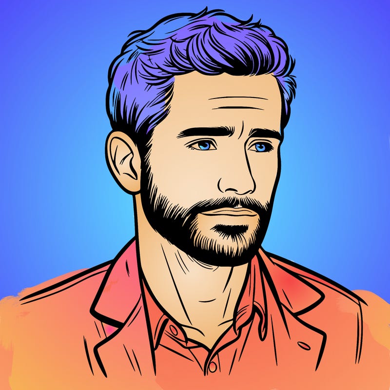 a man with a small beard realistic