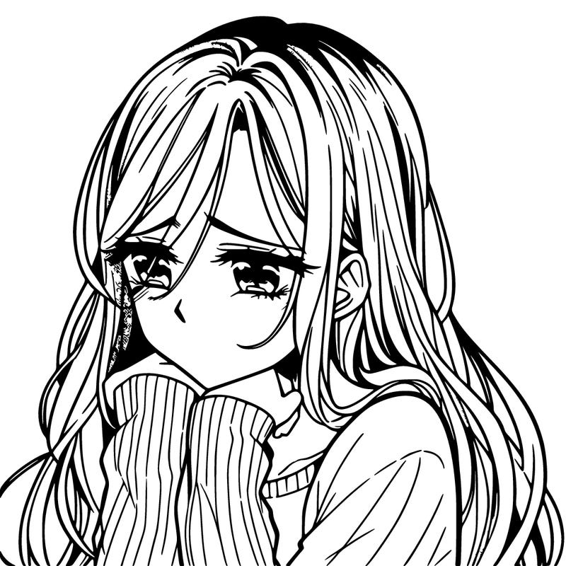 manga woman sad