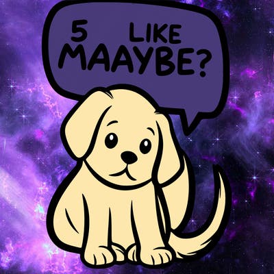 a puppy that says 5 like maybe